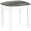 Tabouret de coiffeuse blanc brillant avec siège rembourré