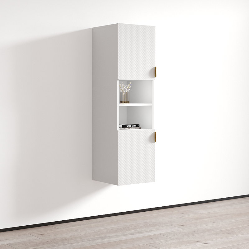 Bali 13.6" Bookcase with Matte Finish, White