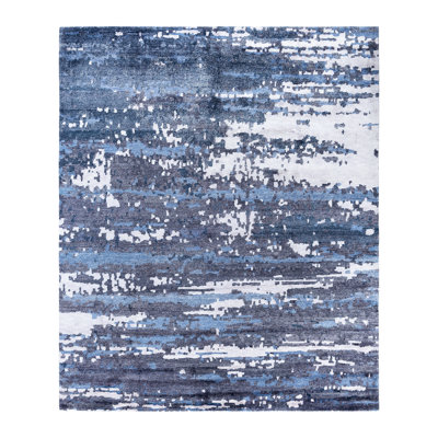 Modern One-of-a-Kind Rectangle 8'1" X 10'1" Silk Area Rug Blue
