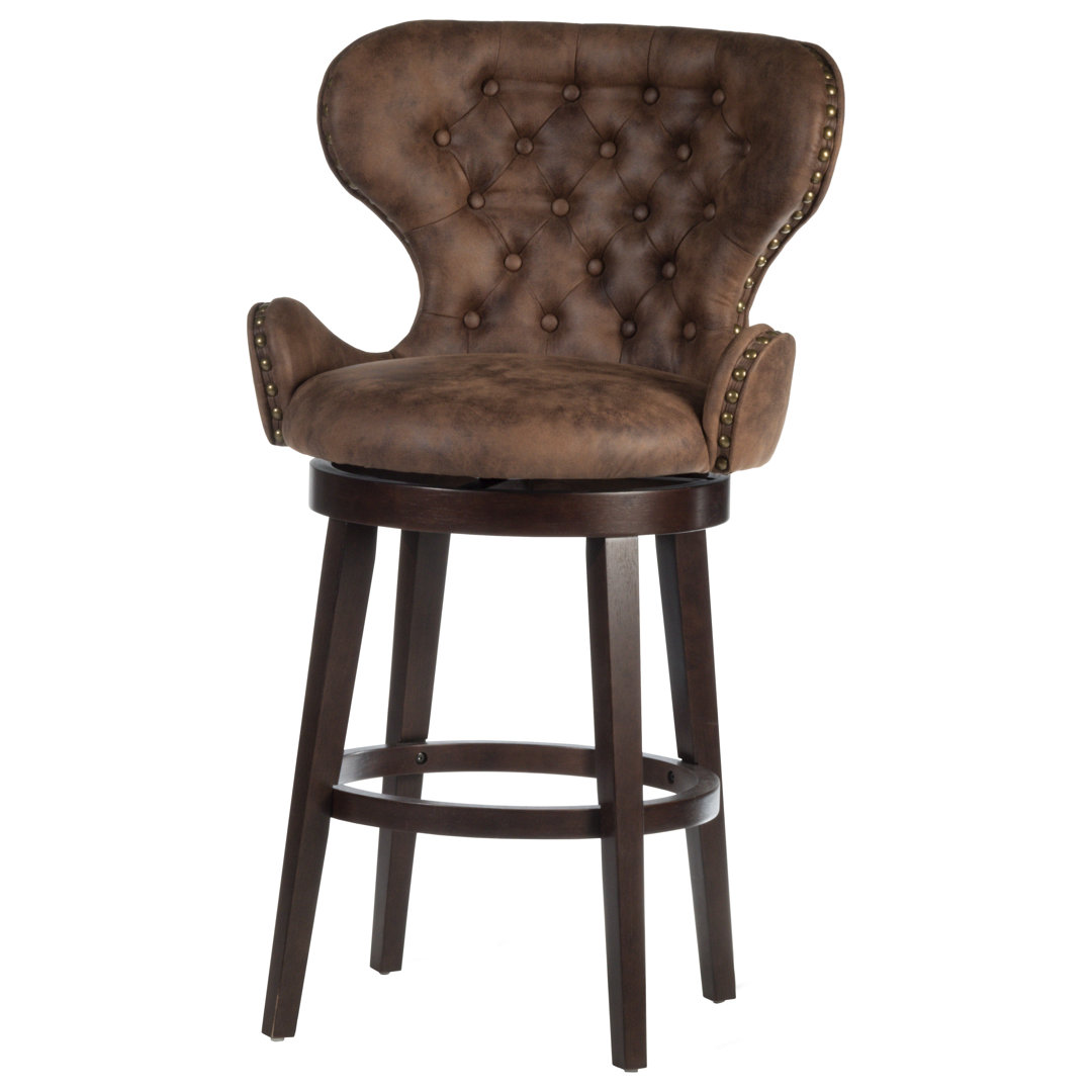 Colberta Swivel Upholstered Counter Stool Lark Manor™ Seat 