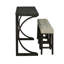 Ensemble de salle à manger brun / beige 4 pièces transitionnel - table étroite l 59 po avec charge USB-A et USB-C, tabourets capitonnés et design compact