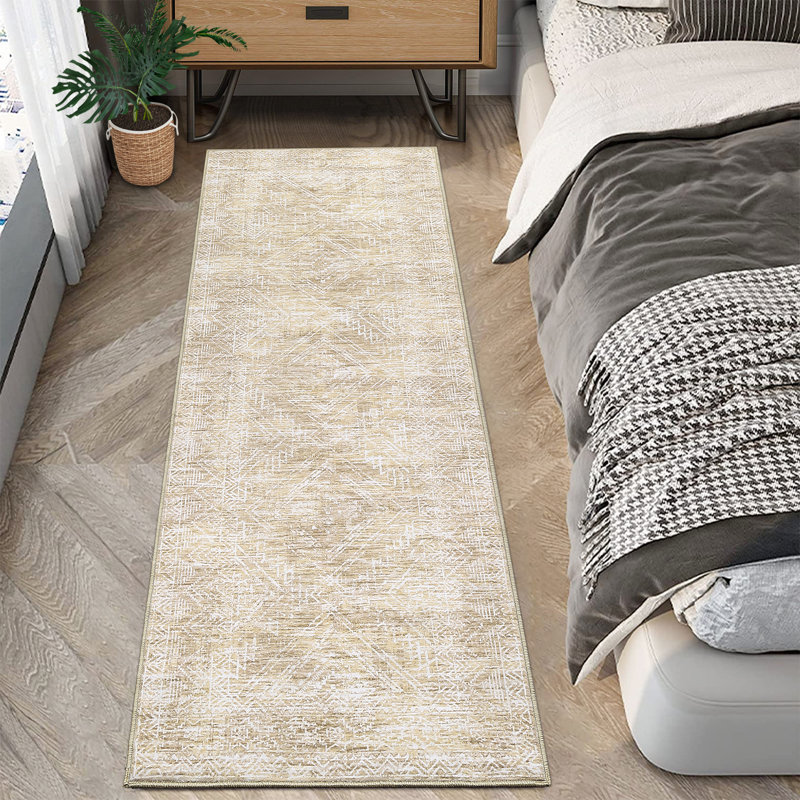 Modern Machine Washable Rug Non-Slip Area Rug for Living Room Low-Pile Rug Indoor Floor Cover for Bedroom Dining Room Hallway Kitchen Office
