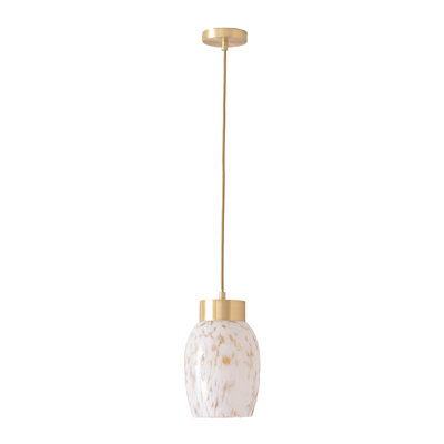 India Confetti Glass Shade Capped Ceiling Pendant Light