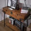 Console rectangulaire en bois massif brun