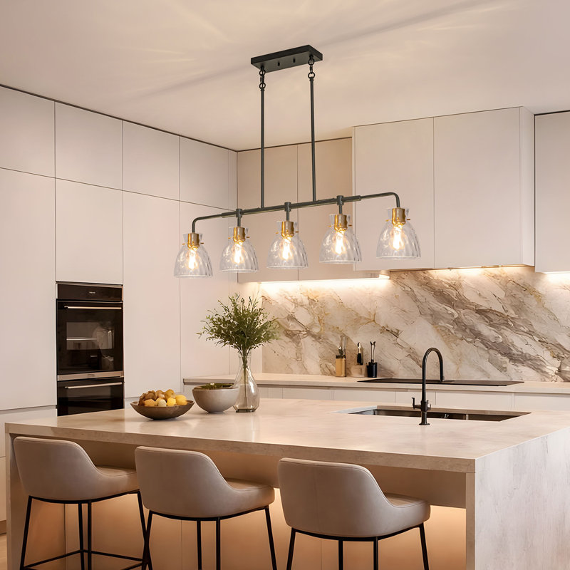 Luminaire suspendu pour îlot de cuisine 5 lumières Vouni