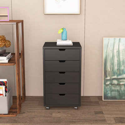 Armoire de rangement à 5 tiroirs à roulettes - Classeur multifonctionnel de bureau et de rangement