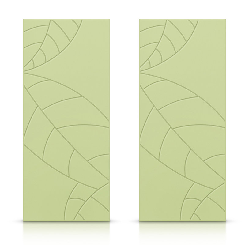 Portes de placard coulissantes à panneaux, 48 po x 80 po, Vert sauge