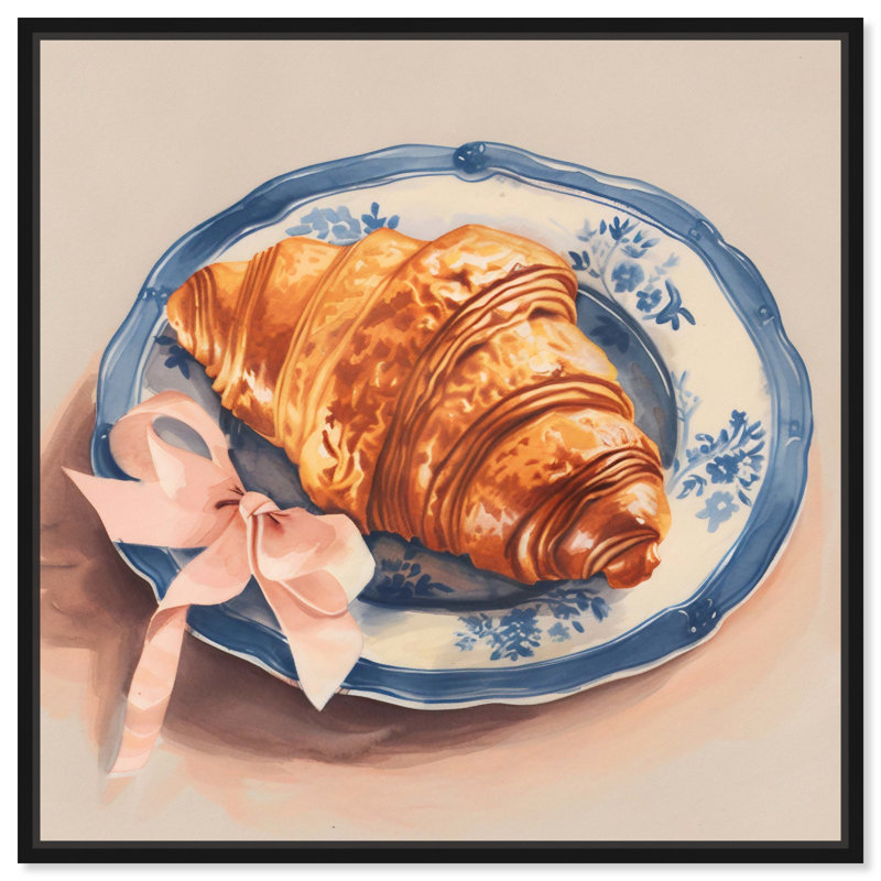 «Croissant Bow Canvas» par Art Remedy, Cadre noir, H 13 po x l 13 po
