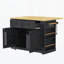 48 Inch Kitchen Island With Drop Leaf,Power Outlet,Internal Storage Rack,Rolling Kitchen Storage Cart On 5 Wheels With 5 Open Side Racks(Not Include Stools)-1154401477
