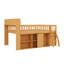 Structure de lit mezzanine en bois avec tête de lit équipée de rangement et éclairage DEL, lit mezzanine compact avec solutions de rangement intégrées-474954922-474954925