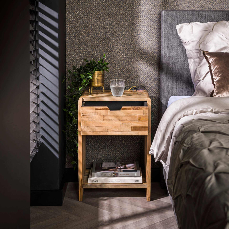 Wilson 40cm W Solid Wood Bedside Table