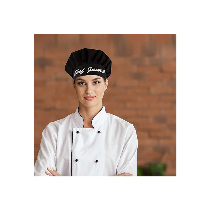 Chapeau de cuisine personnalisable, Noir, Oui