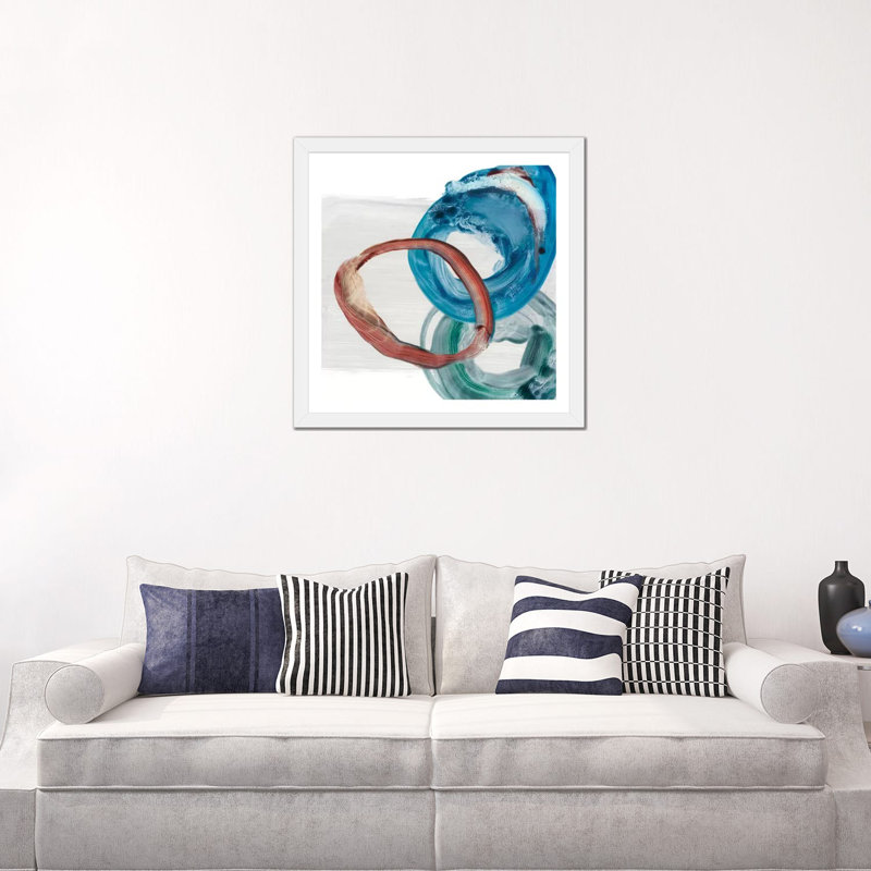 «Overlaps Rings I» par Ethan Harper - reproduction d'art, H 24 po x l 24 po x p 1 po, Papier encadré blanc, Blanc