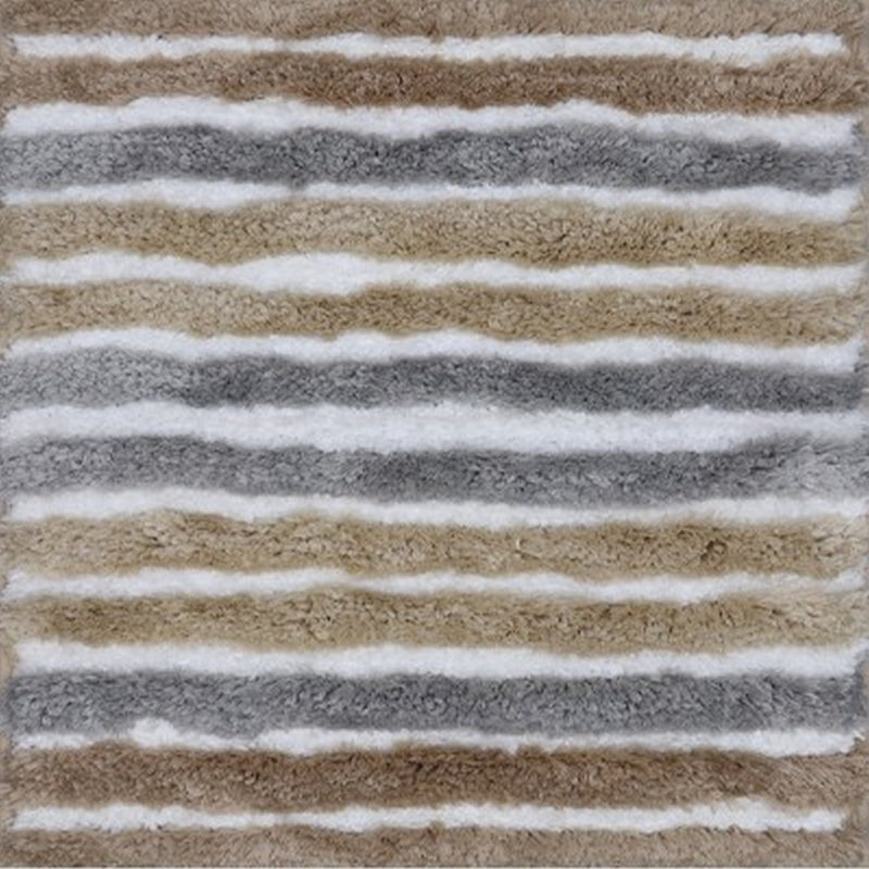 Luxury Toilet Rugs U-Shaped 20x20, Extra Soft and Absorbent Microfiber Bathroom Rugs, Non-Slip Plush Shaggy Bath Mat, Machine Wash Dry, Contour Bathroom Mats for Toilet Base, Linen