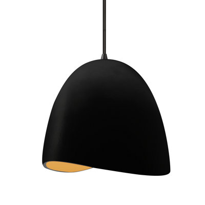 Radiance - Brisa 1-Light Pendant - Carbon - Matte Black - Matte Black - 12.5"W x 12.25"H - Dedicated LED - Black Cord