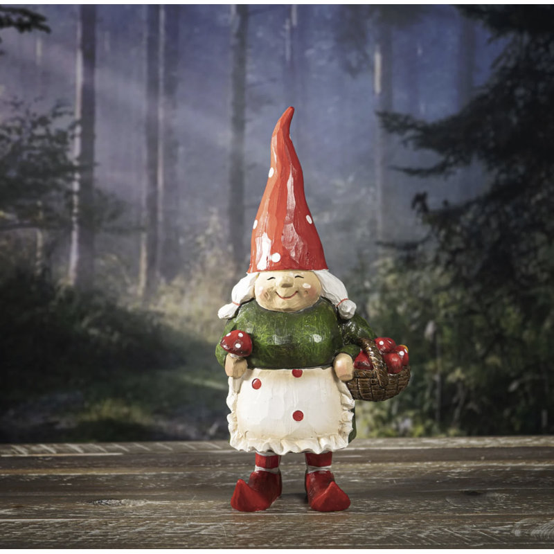 Figurines et objets de collection Hat gnome avec panier de champignons