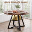 Round Dining Table Farmhouse Kitchen Table,Space Saving Dinner Table For Kitchen & Dining Room-884545936-879752665