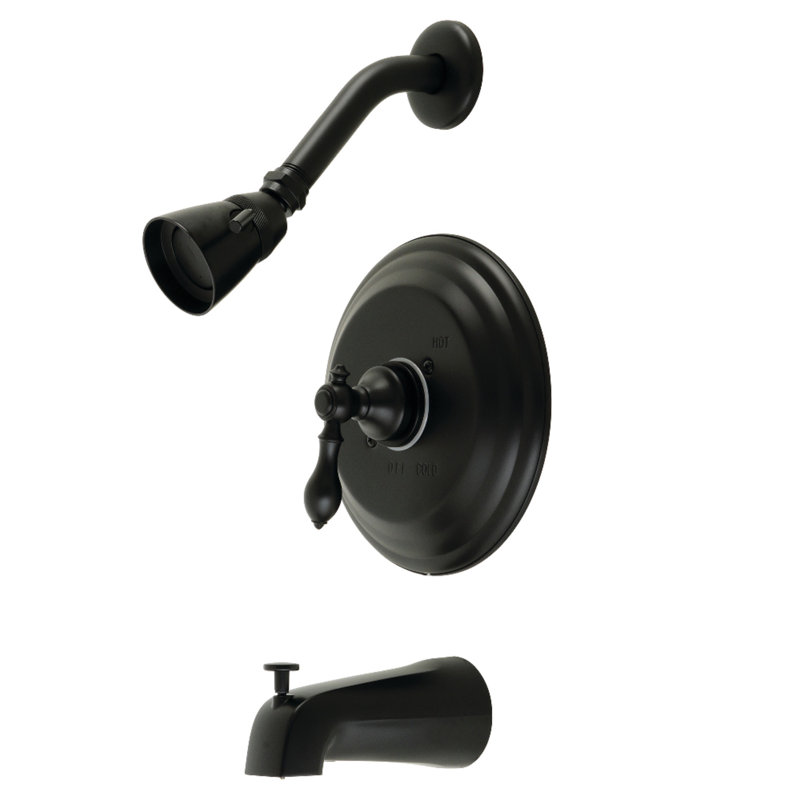 Kingston Brass American Classic Single-Handle Pressure Balanced Tub and Shower Faucet, Matte Black