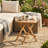 Teak Outdoor Table Round Folding Patio Side Table