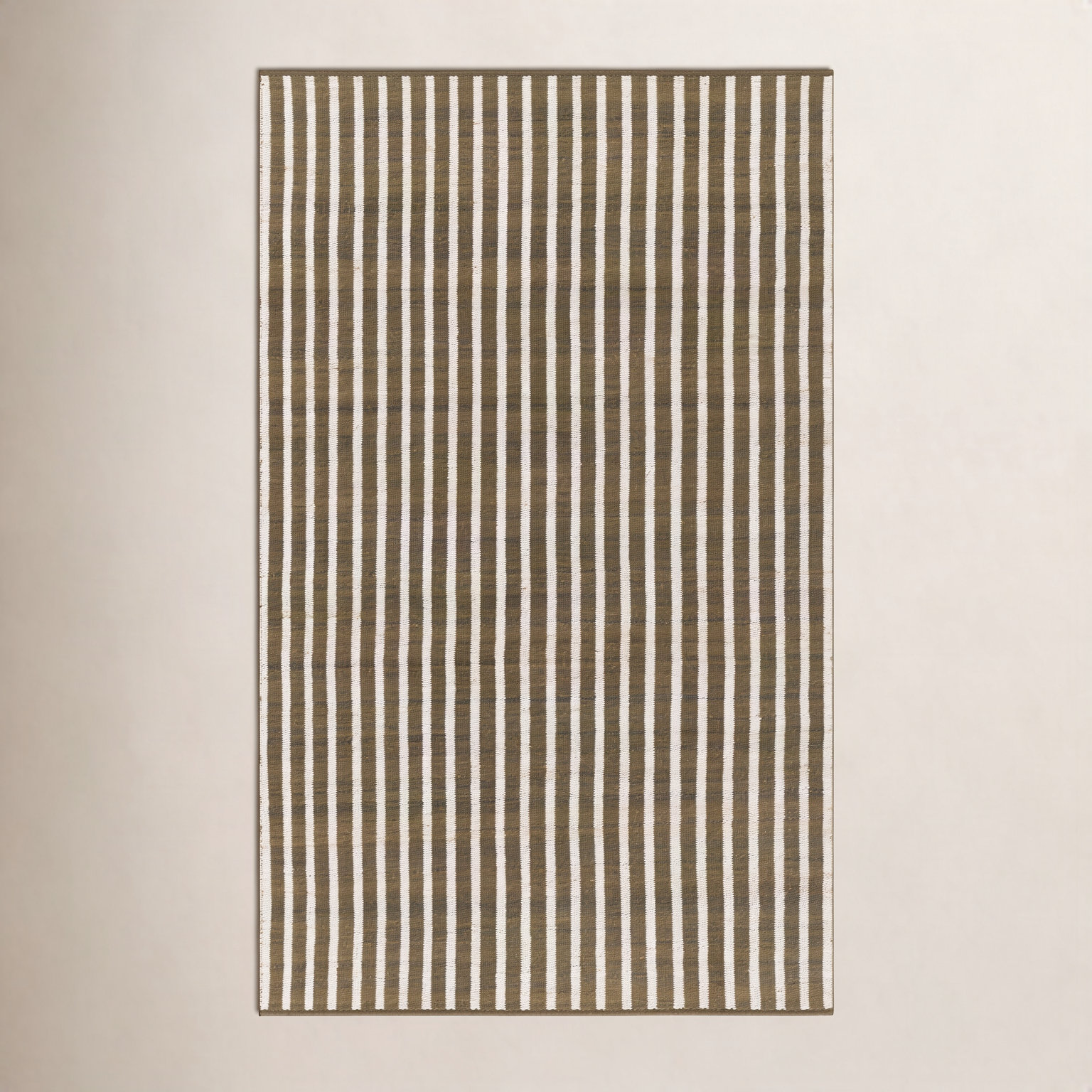 Acerra Brown Hand-Woven Striped Outdoor Rug, Rectangle 7'10" x 9'10"