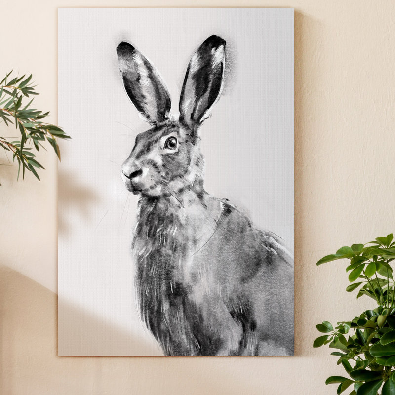 « Wild Hare I », reproduction d’art sur toile tendue, H 12 po x l 8 po x P 1 po