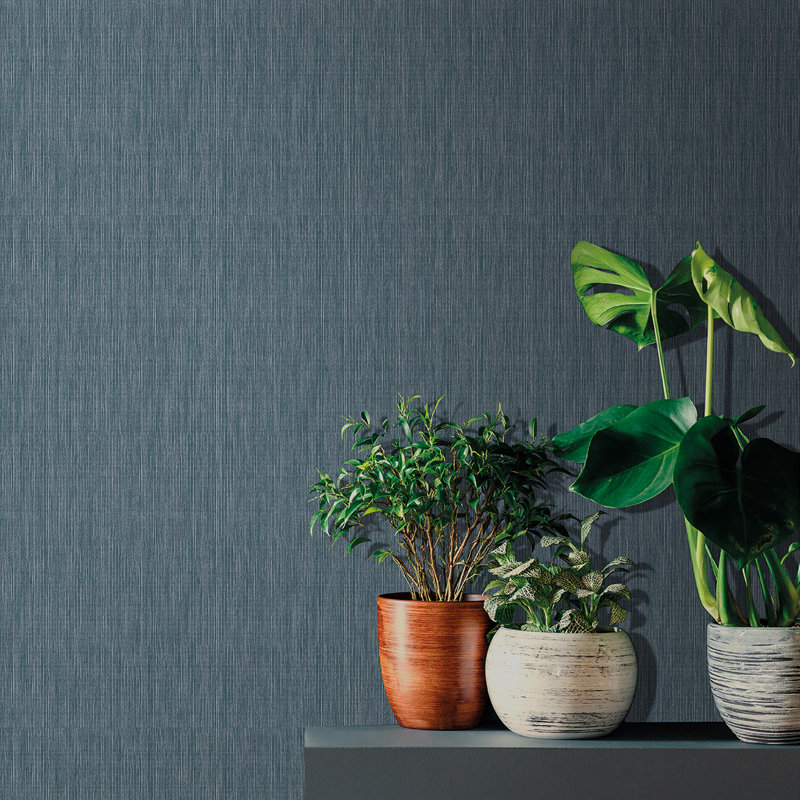 Papier peint bleu Rafia Grasscloth, Bleu