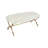 Lynmouth Gold Metal Bench with White Faux Fur Top 42" x 17" x 20"