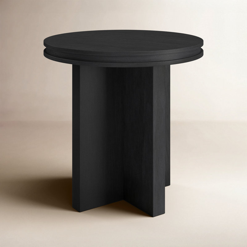 Table de bout en bois massif et manufacturé Southampton, Noir, noir, noir, noir