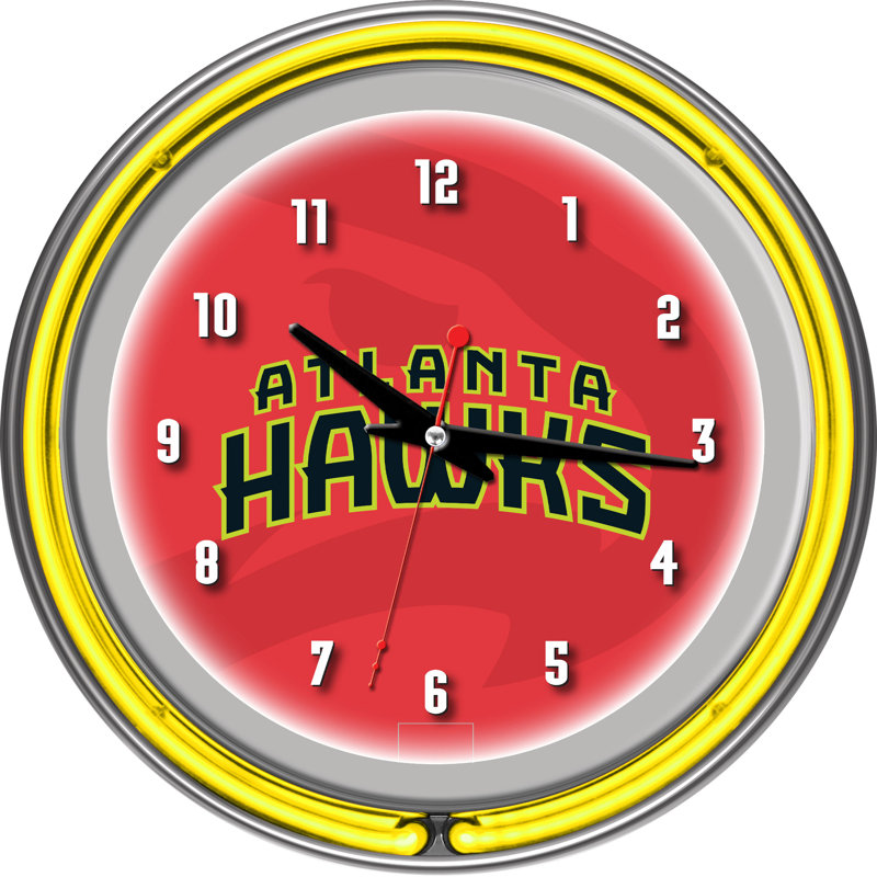 NBA Glass Wall Clock, Atlanta Hawks