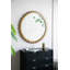 D34 "Miroir rond en bois avec cadre perlé