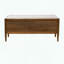 Banc de rangement avec coussin rembourré, finition noyer Mid-Century