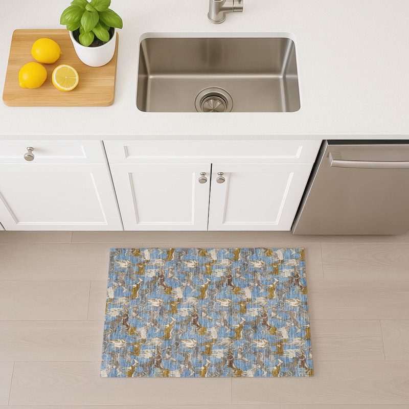 Tapis intérieur / extérieur lavable à la machine Chantille ACN2520, Denim, Rectangle 1 pi 8 po x 2 pi 6 po