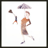 Les Parapluies Painting by Simon Schneiderman