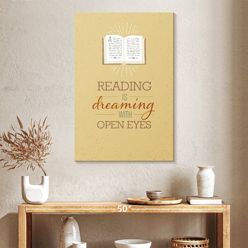 Tergel Reading Dreaming Quote, 39" H x 26" W
