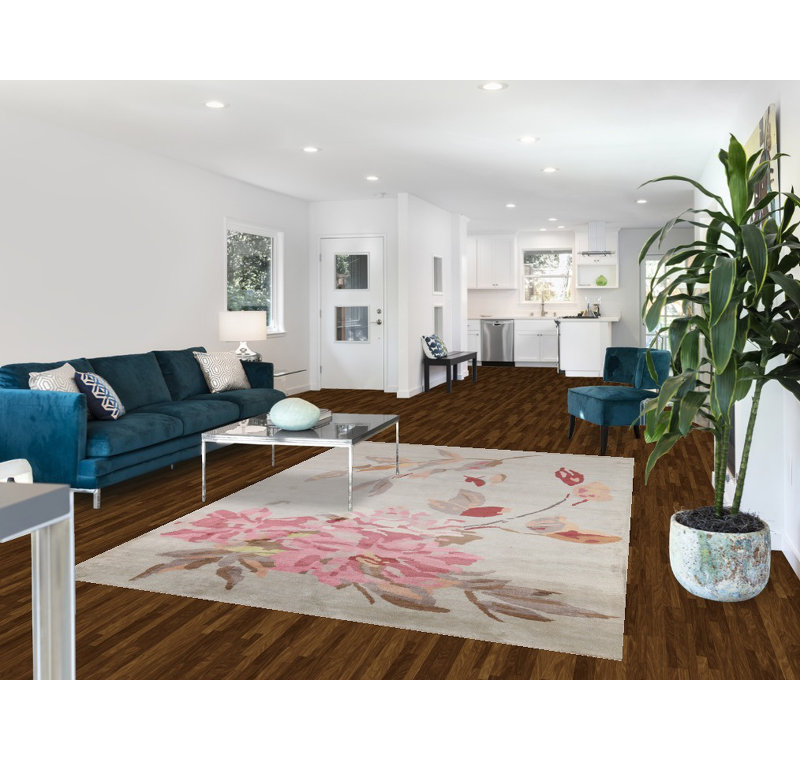Tapis indien en laine et soie 6 x 9
