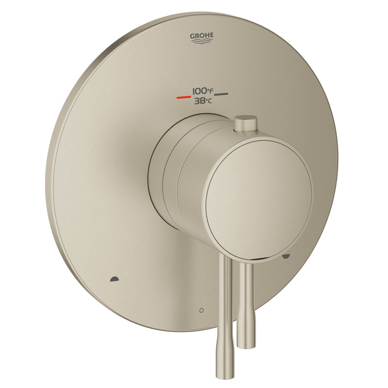 Essence Dual Function Thermostatic Shower Faucet Trim, Brushed Nickel Infinity