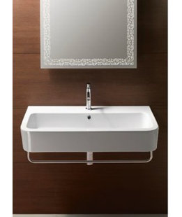 GSI Collection Traccia 17.3'' White Ceramic Rectangular Bathroom Sink with Overflow
