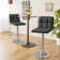 Swivel Upholstered Adjustable Height Counter Stool with Metal Frame