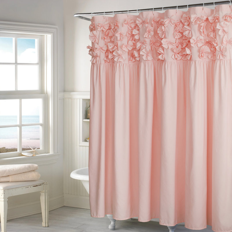Rideau de douche Luxury Luxury Butterfly Flower, Peach