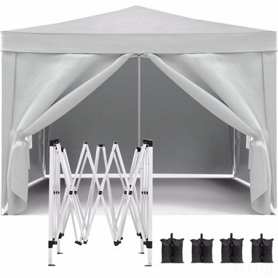 Auvent pliant 10 pi x 10 pi avec 4 parois latérales amovibles, abri pour événements extérieurs UPF 50 + tentes portatives pour fêtes, camping, mariage, baldaquin, sac de transport et sac de transport