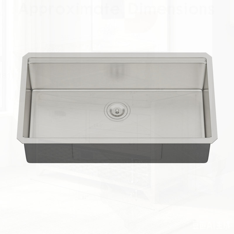 Évier de cuisine durable en acier inoxydable de calibre 16 avec station de travail à rebord simple pour les cuisines modernes