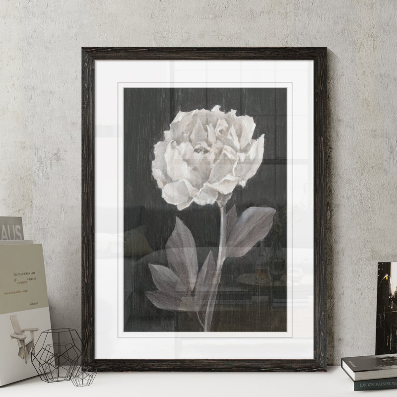 «Black and White Flowers IV» par Paul Cezanne - reproduction d'art encadrée, H 28 po x l 38 po x 1,25 po