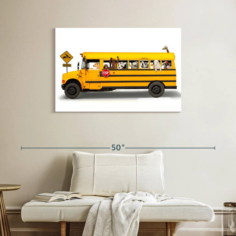 School Bus, 26" H x 39" W