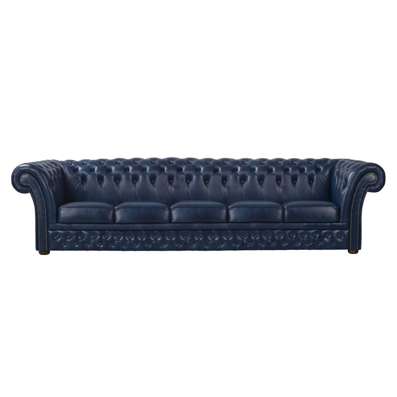 Tamberg Genuine Leather Sofa, 5, Blue