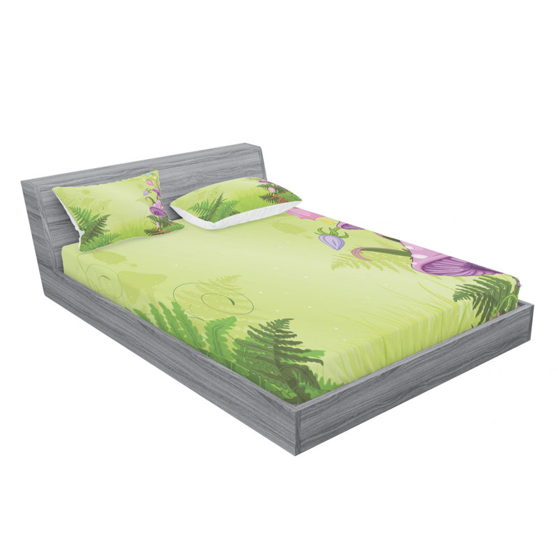 Full Size Green and Purple Microfiber Kids Bedding Set
