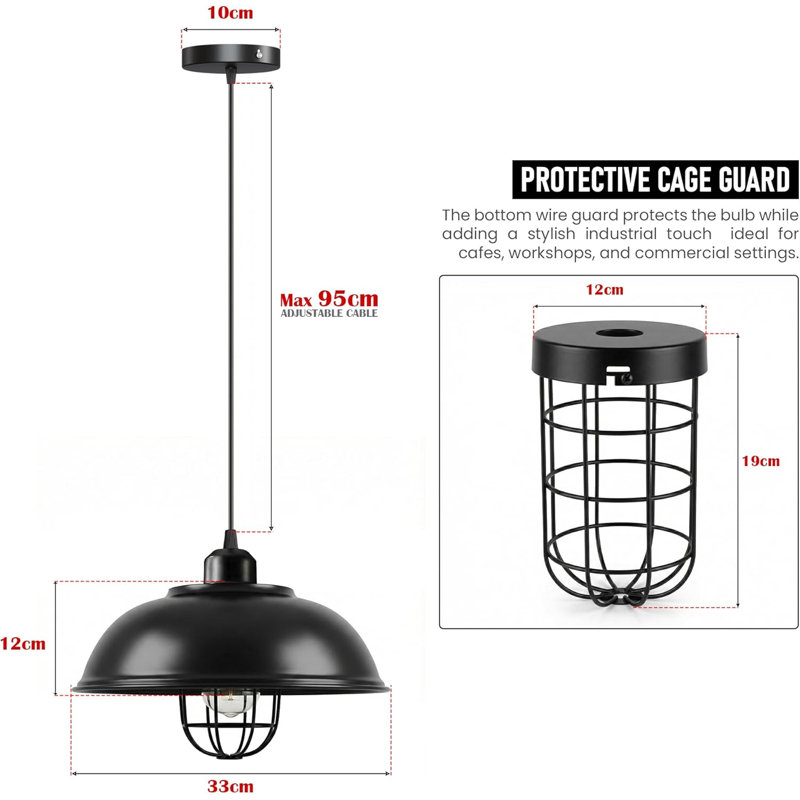 1 - Light Black Caged Pendant, Yes