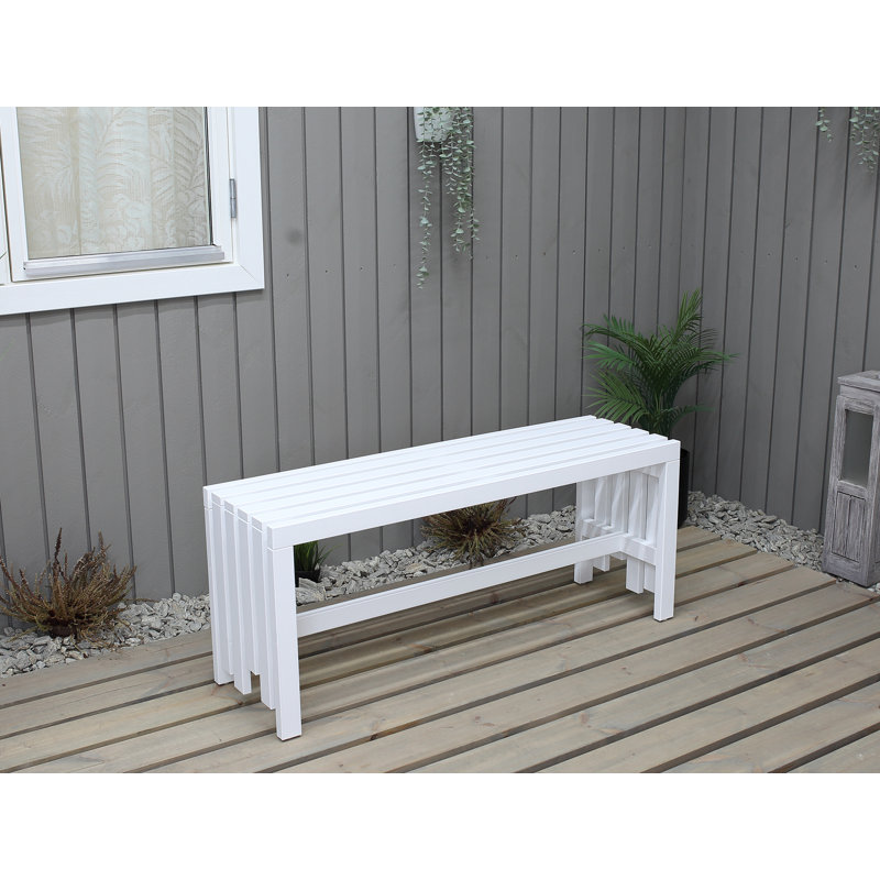 Madhav Wooden Garden Bench, White