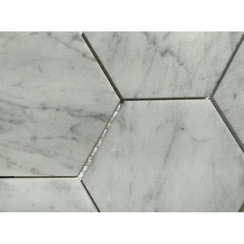 9 in. x 15 in. Honeycomb Honed Marble Tile