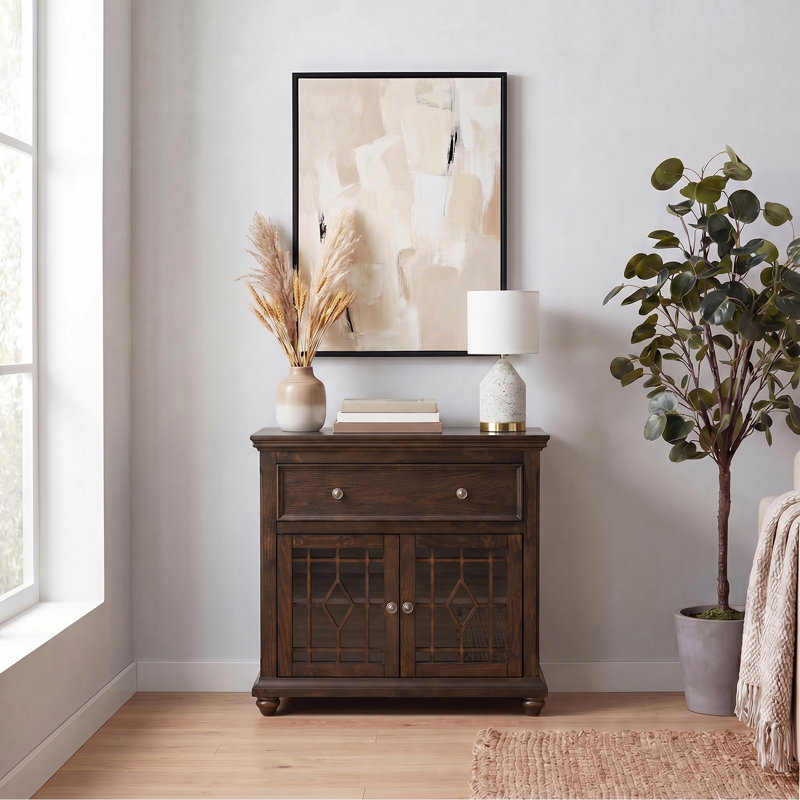 Ben 2 Door 1 Drawer Cabinet, Dark Walnut