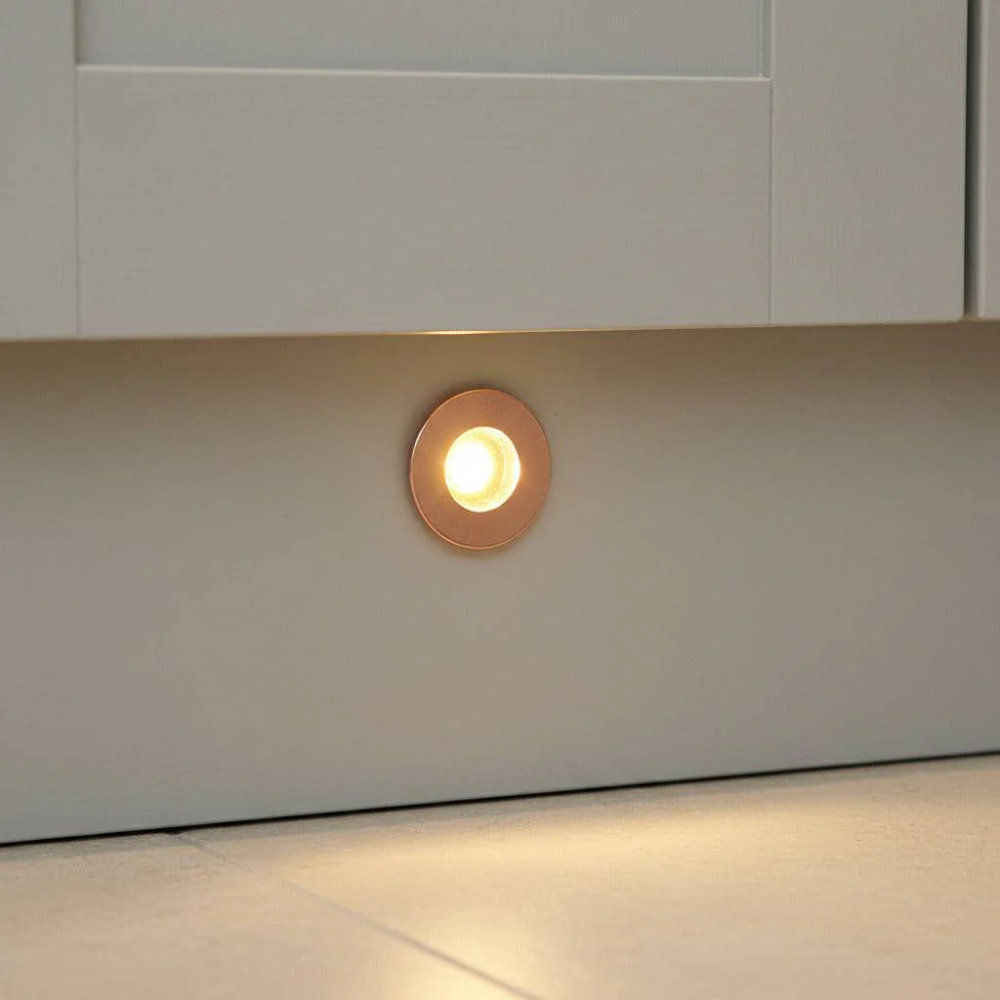 Ultra Beam Lighting 1 Watt Rose Gold Mini LED Plinth Light | 3000k Warm White, Compact, Low Level, Kitchen Kickboard Light - Image 3